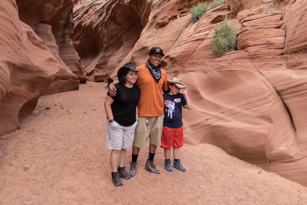 Miranda, Khalid, and Matthew.<br />Aug. 11, 2017 - Owl slot canyon near Page Arizona.