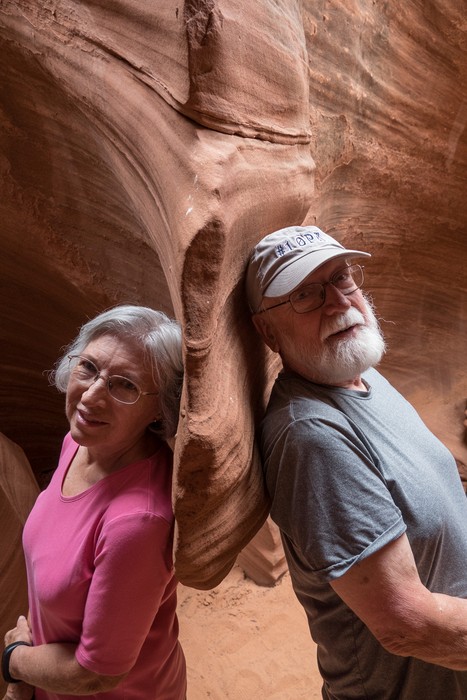 Joyce and Egils.<br />Aug. 11, 2017 - Rattlesnake slot canyon near Page Arizona.