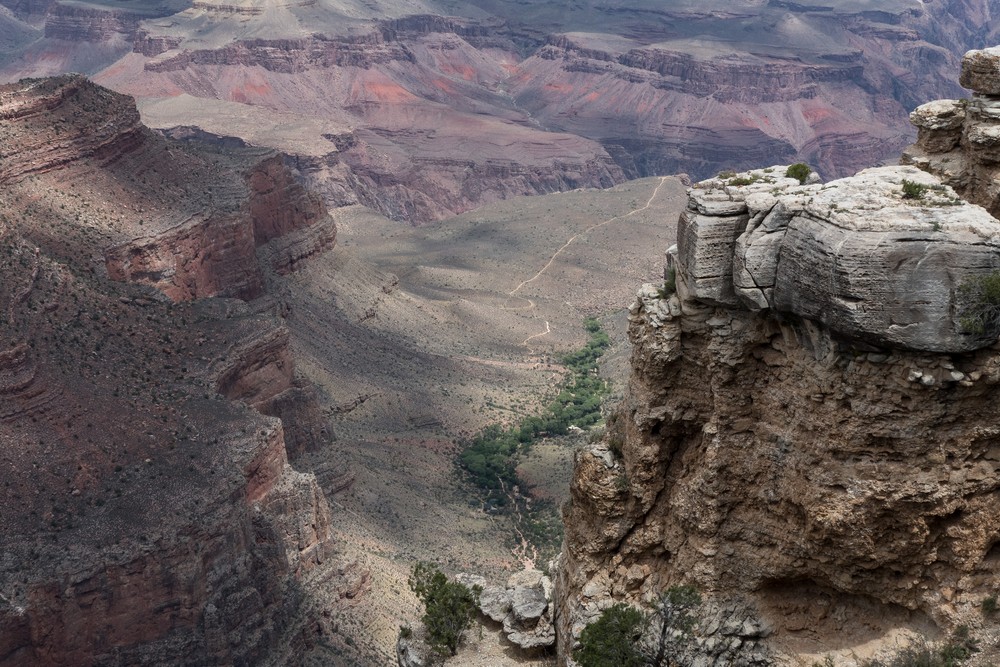 Bright Angel Trail.<br />View from along the Rim Trail.<br />Aug. 12, 2017 - Grand Canyon National Park, Arizona.