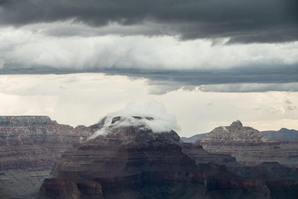 View from Yavapai Geological Museum of an approaching thunderstorm.<br />Aug. 12, 2017 - Grand Canyon National Park, Arizona.