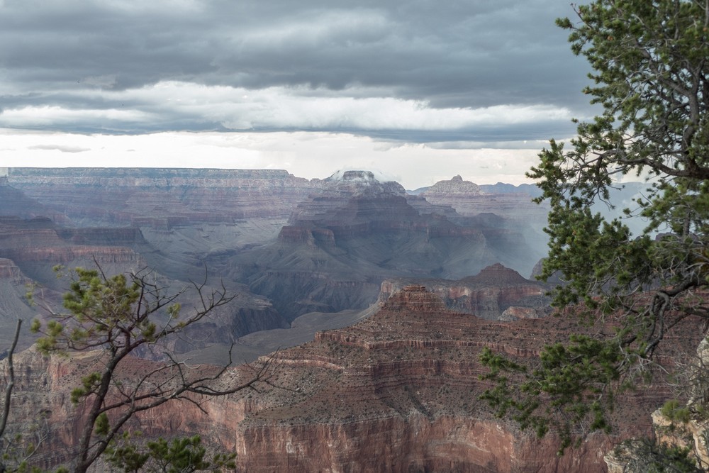 View from Yavapai Geological Museum of an approaching thunderstorm.<br />Aug. 12, 2017 - Grand Canyon National Park, Arizona.