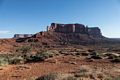 Sentinel Mesa from the Monument Valley Tribal Park Visitor Center.<br />Aug. 14, 2017 - Monument Valley Navajo Tribal Park, Arizona.
