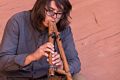 Sean playing the double recorder.<br />On tour with Navajo Spirit Tours.<br />Aug. 14, 2017 - Monument Valley Navajo Tribal Park, Arizona.