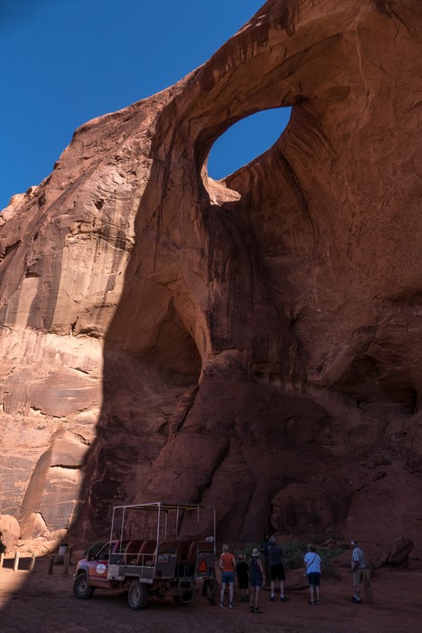 At Sun's Eye.<br />On tour with Navajo Spirit Tours.<br />Aug. 14, 2017 - Monument Valley Navajo Tribal Park, Arizona.