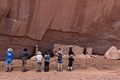 Carl, Sean, Joyce, Mirada, Holly, and Matthew at a cliff dwelling.<br />On tour with Navajo Spirit Tours.<br />Aug. 14, 2017 - Monument Valley Navajo Tribal Park, Arizona.