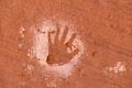 A hand print.<br />On tour with Navajo Spirit Tours.<br />Aug. 14, 2017 - Monument Valley Navajo Tribal Park, Arizona.