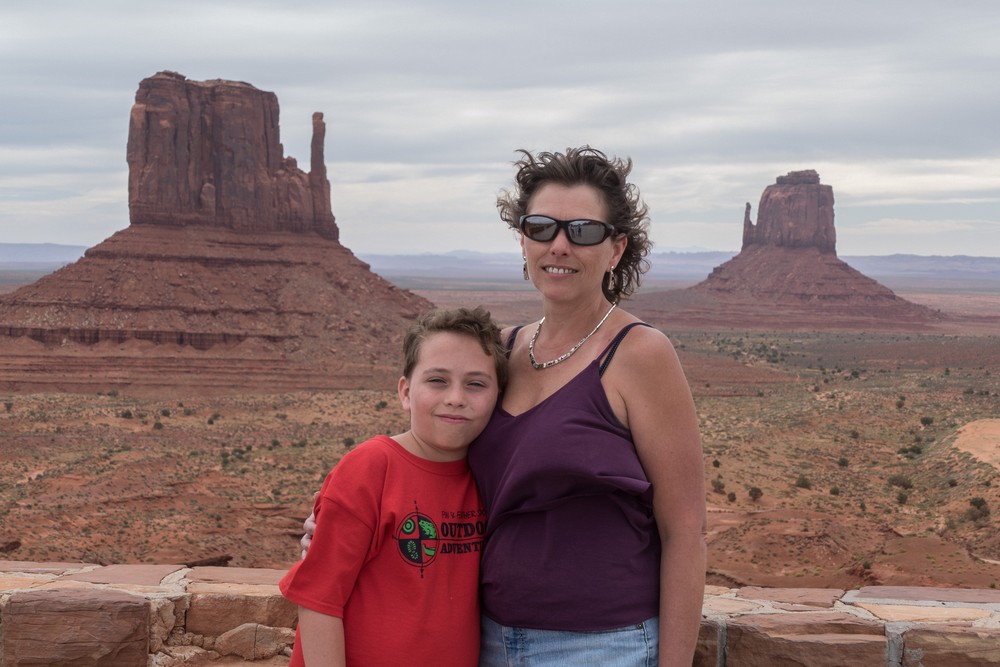 Matthew and Holly with Mittens.<br />Aug. 15, 2017 - Monument Valley Navajo Tribal Park, Arizona.
