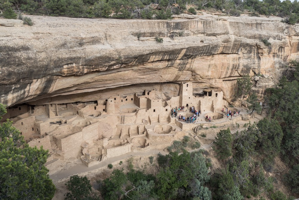Cliff Palace as seen from overlook.<br />Aug. 15, 2017 - Mesa Verde National Park, Colorado.