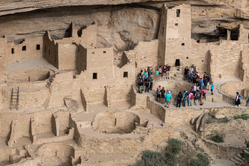 Cliff Palace as seen from overlook.<br />Aug. 15, 2017 - Mesa Verde National Park, Colorado.