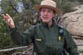 Michael Naumann, our ranger guide for the evening tour.<br />Cliff Palace overlook.<br />Aug. 15, 2017 - Mesa Verde National Park, Colorado.