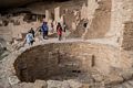 Matthew, Holly, and Miranda and a kiva.<br />The evening tour of Cliff Palace.<br />Aug. 15, 2017 - Mesa Verde National Park, Colorado.