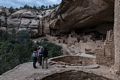 Joyce, Matthew, Joyce, and Holly.<br />The evening tour of Cliff Palace.<br />Aug. 15, 2017 - Mesa Verde National Park, Colorado.
