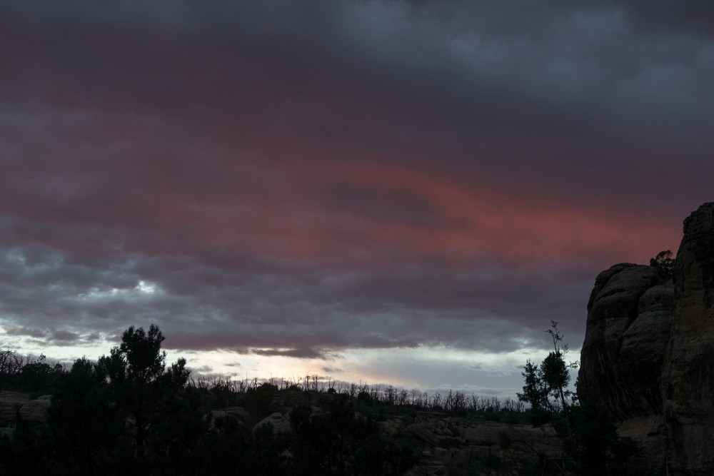 Sunset clouds.<br />The evening tour of Cliff Palace.<br />Aug. 15, 2017 - Mesa Verde National Park, Colorado.