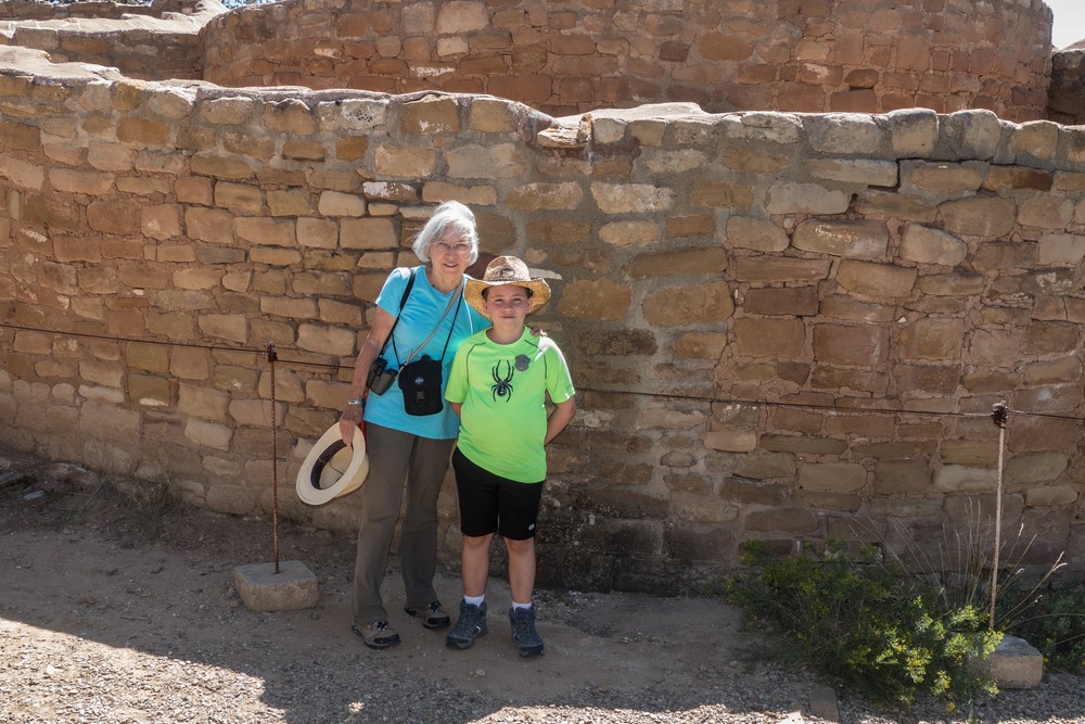 Joyce and Matthew at Sun Temple.<br />Aug. 16, 2017 - Mesa Verde National Park, Colorado.