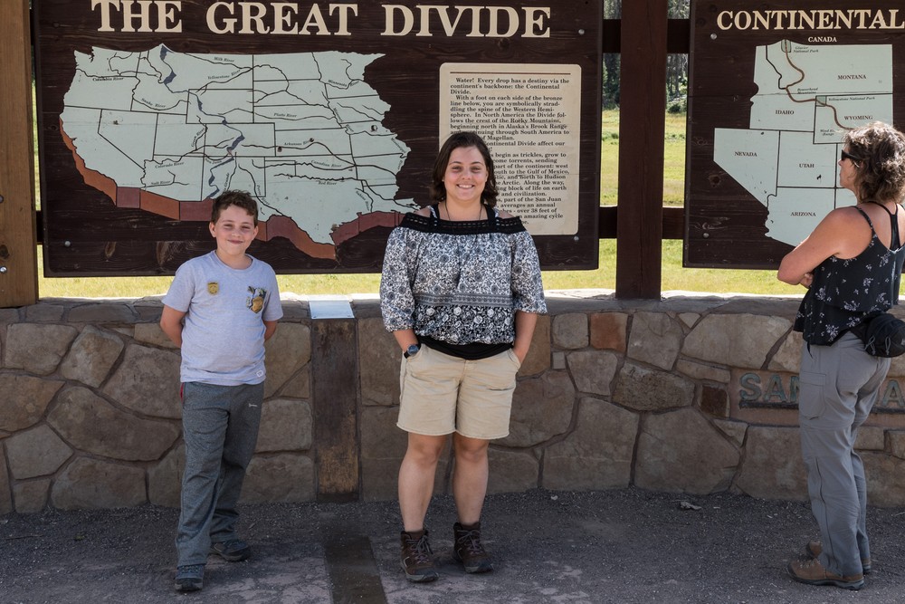 Matthew, Miranda, and Holly.<br />At 10857 feet of elevation and at the continental divide.<br />Aug. 17, 2017 - Wolf Creek Pass on US-160, Colorado.