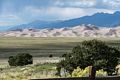 View of dunes of the Great Sand Dunes National Park.<br />Aug. 17, 2017 - Great Sand Dunes Lodge, Mosca, Colorado.