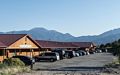 Lodge with the Sangre de Cristo Range in back.<br />Aug. 18, 2017 - Great Sand Dunes Lodge, Mosca, Colorado.