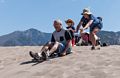 Even Carl get into the act, with help from Holly.<br />Matthew looks on while Joyce is probably posting some photo of this event.<br />Aug. 18, 2017 - Great Sand Dunes National Park, Colorado.