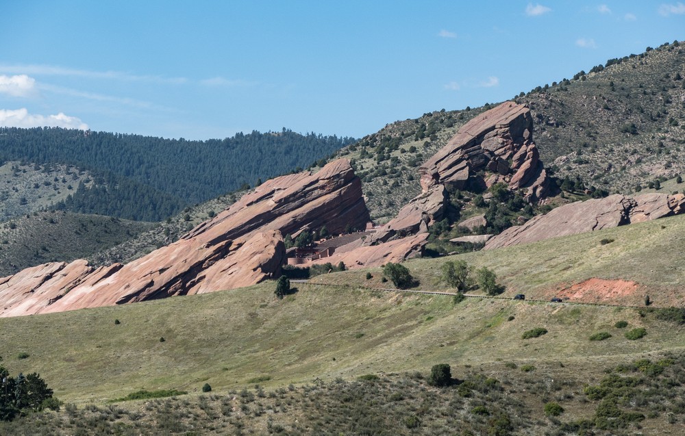 Red Rocks Amphitheatre.<br />View from Dinosaur Ridge.<br />Aug. 19, 2017 - Jefferson County, Colorado.