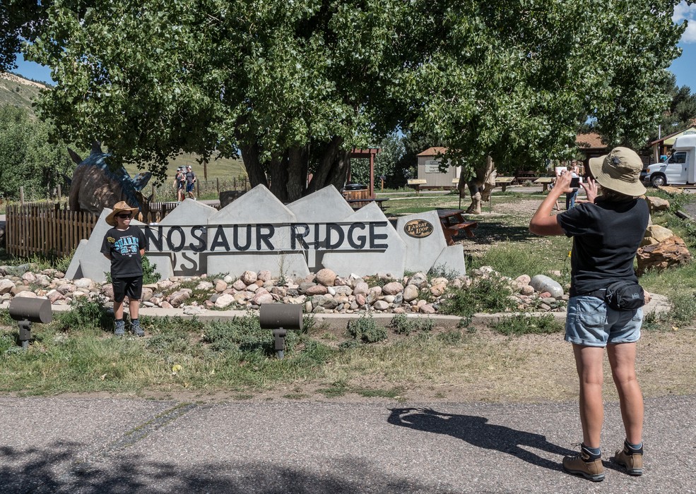 Matthew, and Holly photographing him.<br />Dinosaur Ridge.<br />Aug. 19, 2017 -Morrison, Colorado.
