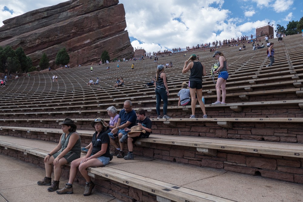 Miranda, Holly, Joyce, Carl, and Matthew.<br />Red Rocks Amphitheatre.<br />Aug. 19, 2017 - Morrison, Colorado.