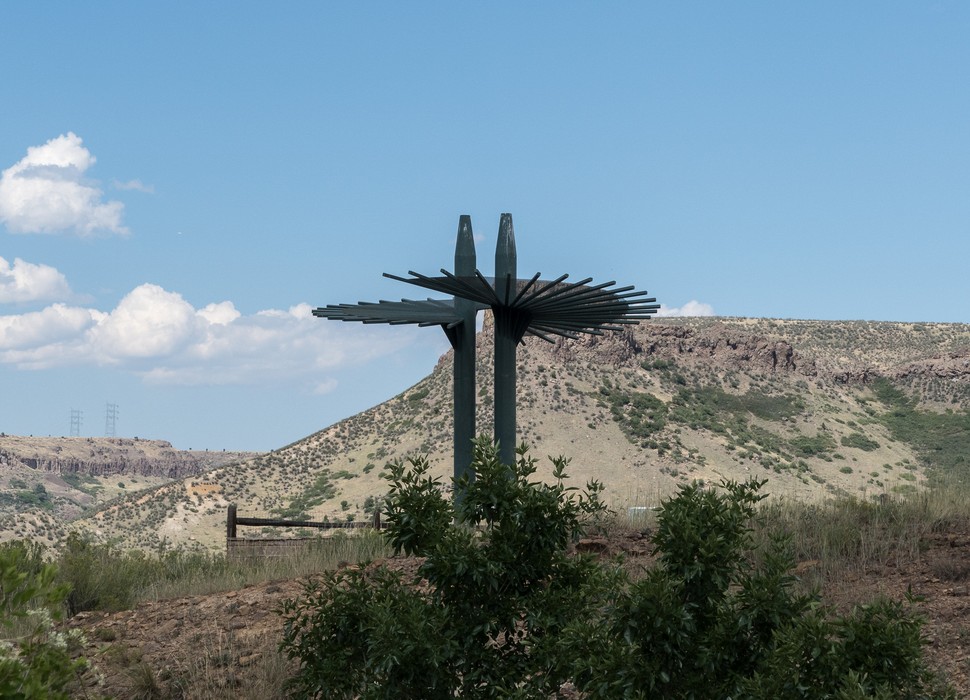 Architectural element to mark the site.<br />Aug. 19, 2017 - Triceratops Trail, Golden, Colorado.