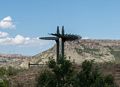 Architectural element to mark the site.<br />Aug. 19, 2017 - Triceratops Trail, Golden, Colorado.