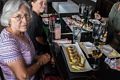 Joyce, Matthew, and lots of sushi.<br />At Hana Matsuri Sushi Restaurant.<br />Aug. 19, 2017 - Lakewood, Colorado.