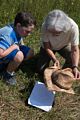 Matthew and Joyce projecting images of the partial solar eclipse.<br />Aug. 21, 2017 - Vesta Cedar Glade State Natural Area, Tennessee.