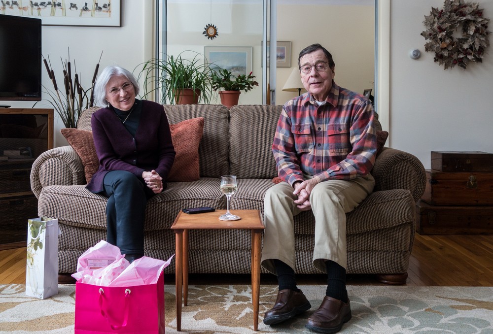 Joyce and Juris.<br />Jan. 16, 2018 - At Uldis and Edite's in Manchester by the Sea, Massachusetts.