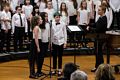 Matthew and Phoebe in green hair and other chorus members.<br />Jan. 24, 2018 - Miscoe Hill Middle School, Mendon, Massachusetts.
