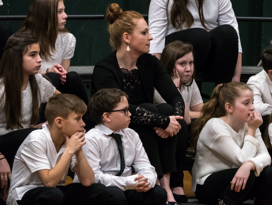Matthew and other chorus members.<br />Jan. 24, 2018 - Miscoe Hill Middle School, Mendon, Massachusetts.