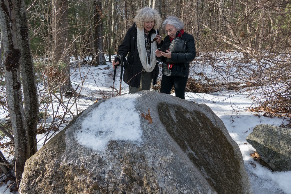 Dominique and Joyce.<br />Powwow River Conservation Area.<br />Jan. 27, 2018 - Amesbury, Massachusetts.