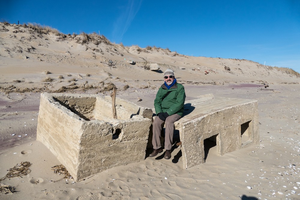 Paul at the remnants of Camp Sea Haven (1947-1988).<br />A six mile hike with Joyce and Paul.<br />Feb. 17, 2018 - Parker River National Wildlife Refuge, Plum Island, Massachusetts.
