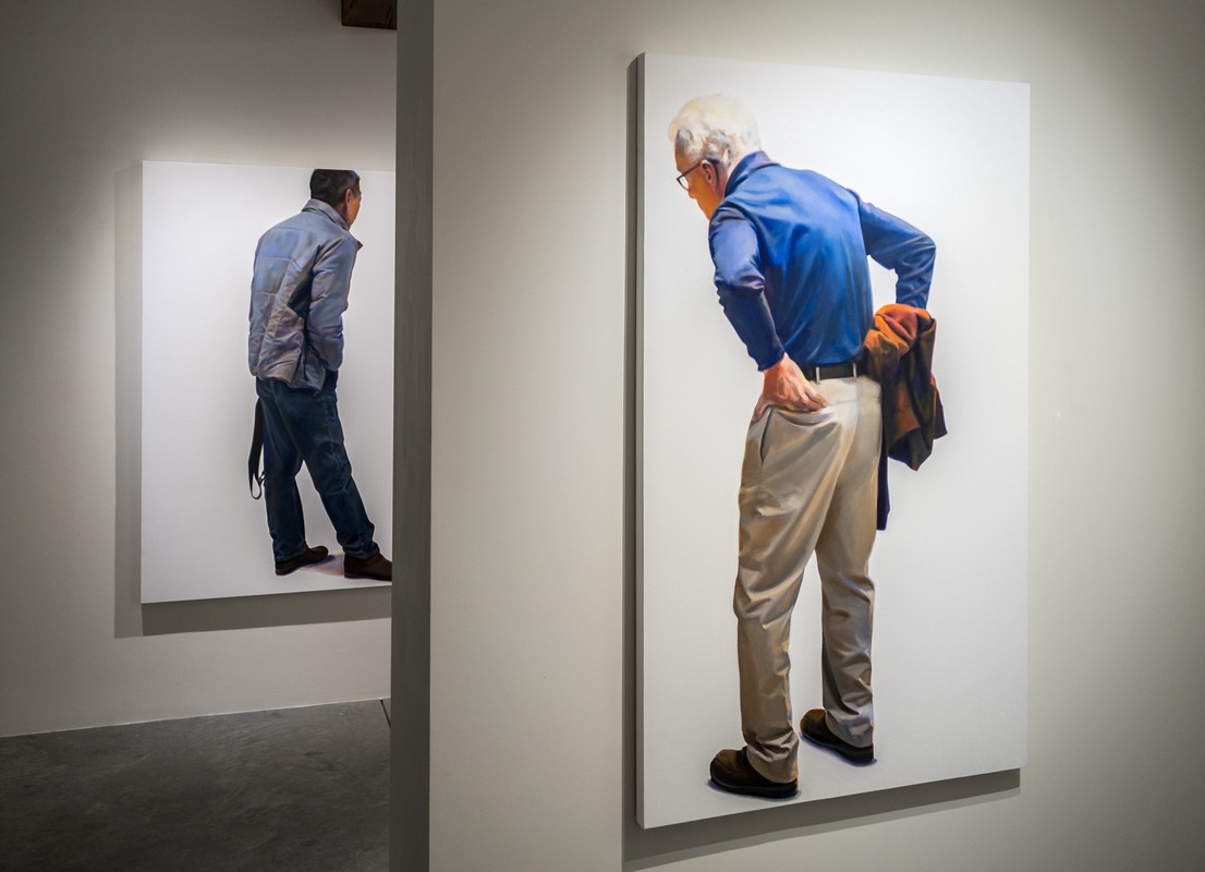 Susan White Brown: 'Looking at Looking'.<br />Looking at art with Paul and Dominique.<br />March 9, 2018 - SoWa district, Boston, Massachusetts.