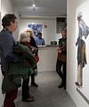 Paul, Joyce, and Dominique talking to Susan White Brown about her work.<br />Looking at art with Paul and Dominique.<br />March 9, 2018 - SoWa district, Boston, Massachusetts.