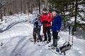 Moe, Fred, and Joyce.<br />Hike to the beaver ponds along the Brown Ash Swamp Bike Trail.<br />March 17, 2018 - Waterville Valley, New Hampshire.