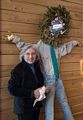 Joyce and her effigy.<br />Vernal equinox party.<br />March 17, 2018 - At Michael and Kathleen's in Campton, New Hampshire.