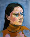 Mia Cross: "Rebecca", 30x24", oil on canvas, $1950.<br />Paula Estey Gallery.<br />March 20, 2018 - Newburyport, Massachusetts.