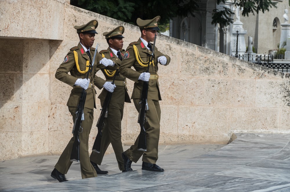 Changing of the guard at Jose Marti's Mausoleum.<br />Oct. 30, 2016 - Saint Ifigenia Cemetery in Santiago de Cuba.