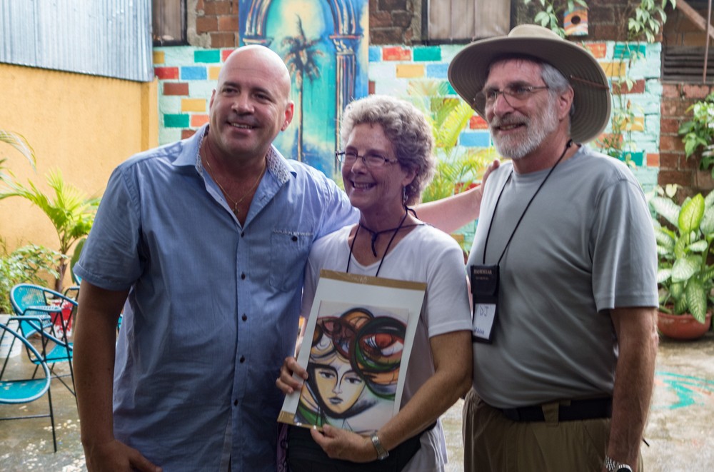 Carlos Rafael, Hyatt, and DJ.<br />At artist Carlos Rafael's home.<br />Oct. 31, 2016 - Guantanamo, Cuba.