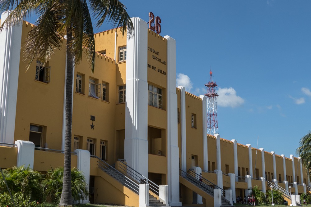 Moncada Barracks, now a school.<br />Nov. 1, 2016 - Santiago de Cuba.
