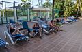 Joyce, Norma, Paul, and Eddie at the pool of the Melia Hotel.<br />Nov. 1, 2016 - Santiago de Cuba.