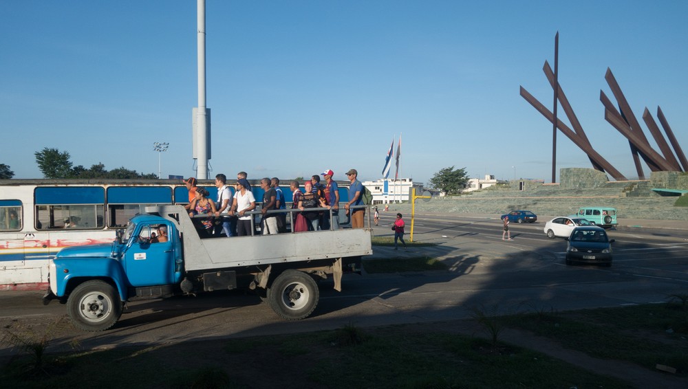 Trucks seem to be the way to get around Cuba.<br />Nov. 2, 2016 - Santiago de Cuba.