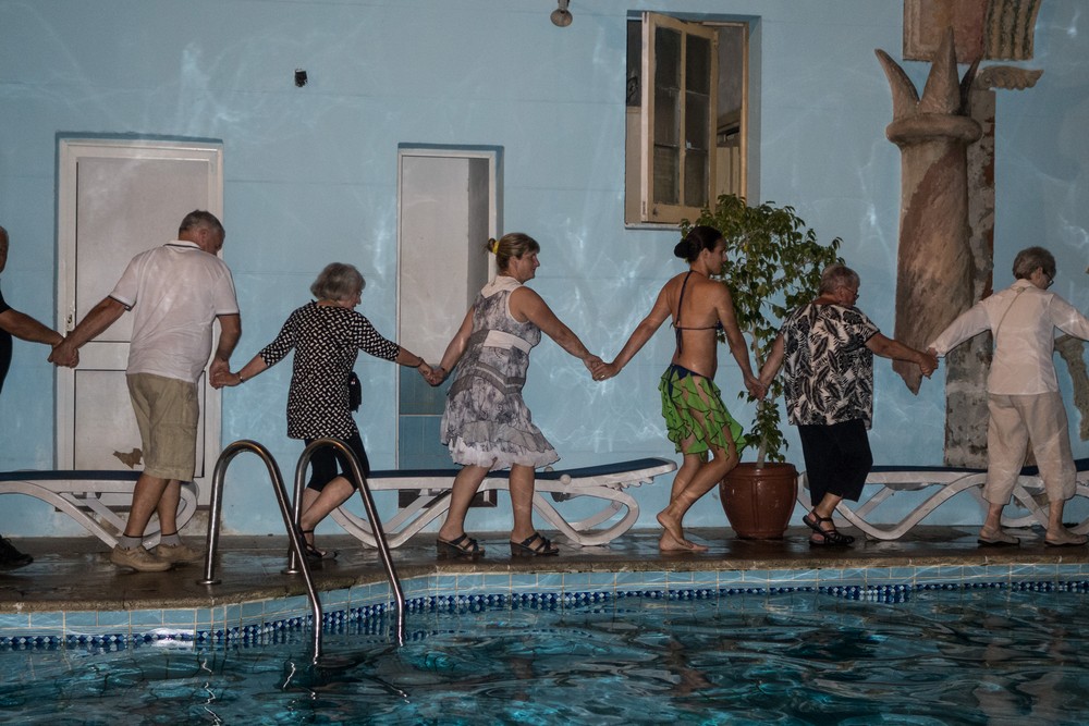 Evening entertainment at the Gran Hotel.<br />The guests, including Joyce and Norma,  got involved at the end (but nobody got wet).<br />Nov. 2, 2016 - Camag�ey, Cuba.