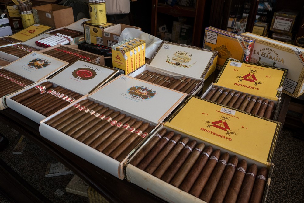 Cuban cigars for sale at the hotel lobby.<br />Nov. 3, 2016 - Camag�ey, Cuba.