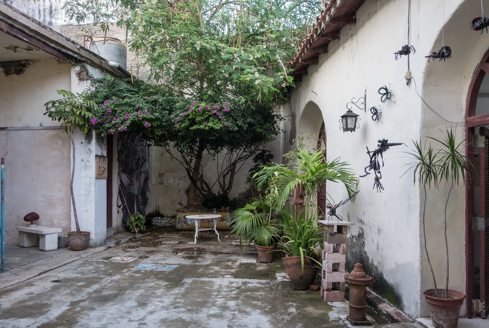 An interior courtyard.<br />Larios Gallery.<br />Nov. 3, 2016 - Camag�ey, Cuba.