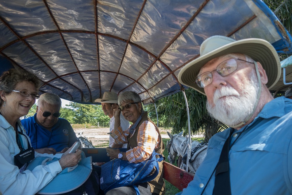Selfie on way to local woman's house: Hyatt, Eddie, driver, Ellen, and Egils.<br />Nov. 4, 2016 - Rancho King, Camag�ey, Cuba.