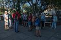The group gathering for a walk around town at Plaza Carrillo.<br />Nov. 5, 2016 - Trinidad, Cuba.