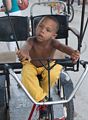 A child on a pedicab.<br />Nov. 5, 2016 - Trinidad, Cuba.